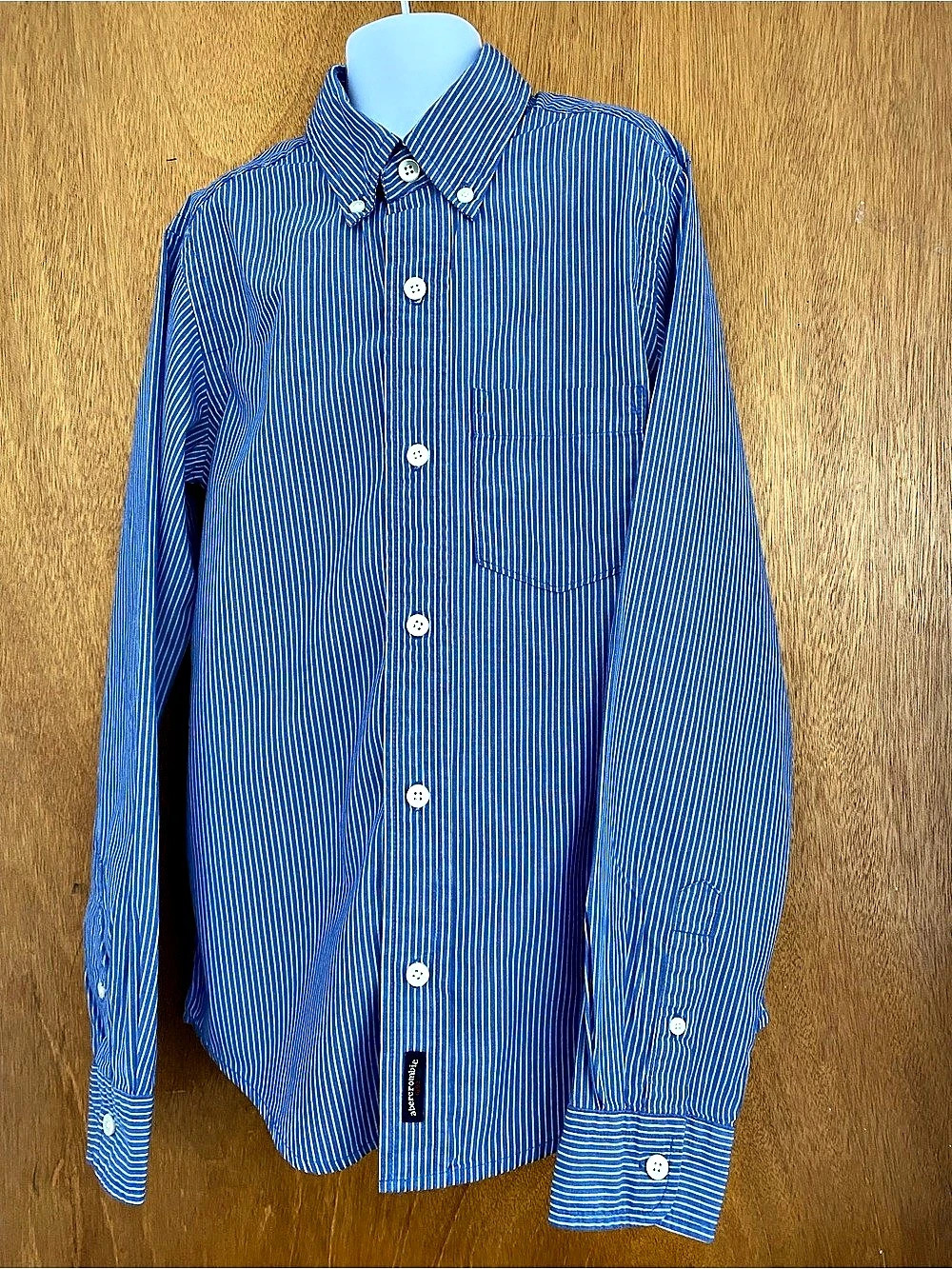 Abercrombie Blue & White Striped Cotton Button-Down